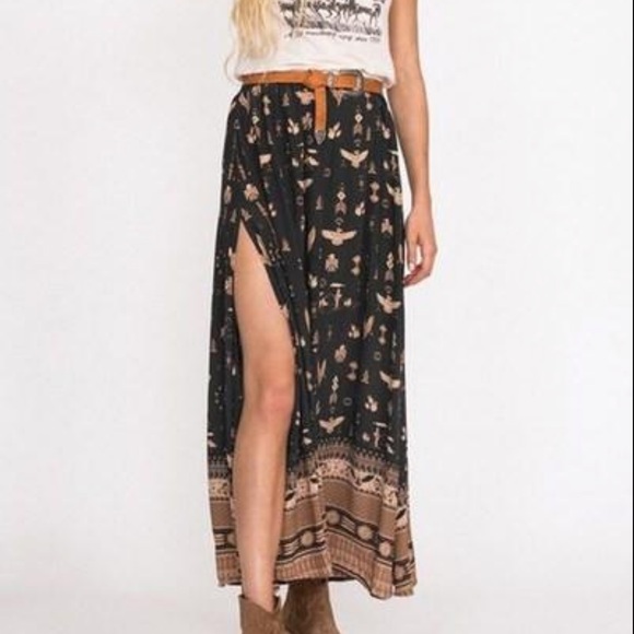 •SPELL• Phoenix Split Maxi Skirt {Mustang} - Picture 6 of 11
